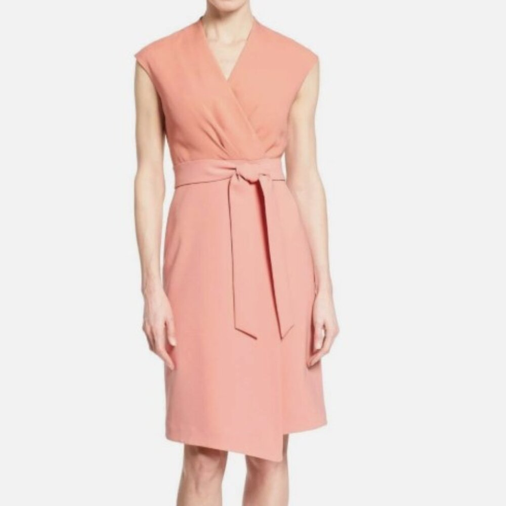 Lafayette 148 New York Grayson Belted Sheath Dress Rose Pink, Size 6